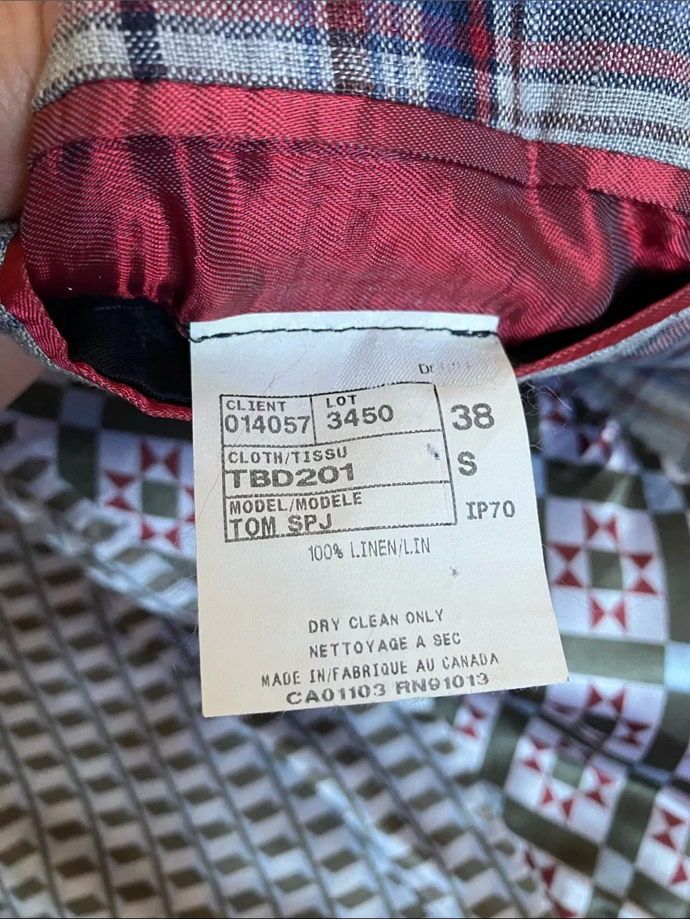Ted Baker Gray Plaid Sport Coat with Blue and Burgundy Windowpane